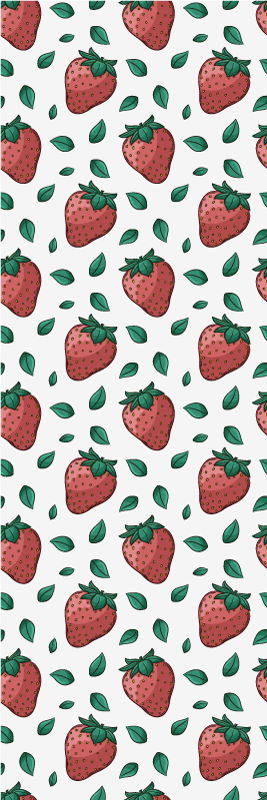 Alfombra de vinilo para cocina fresas jugosas verdes - TenVinilo