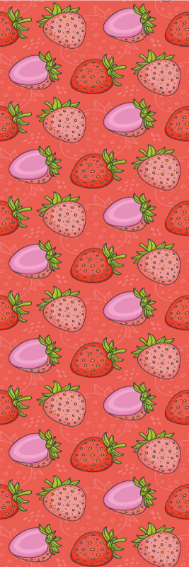 Alfombra de vinilo para cocina fresas rojas y rosas - TenVinilo