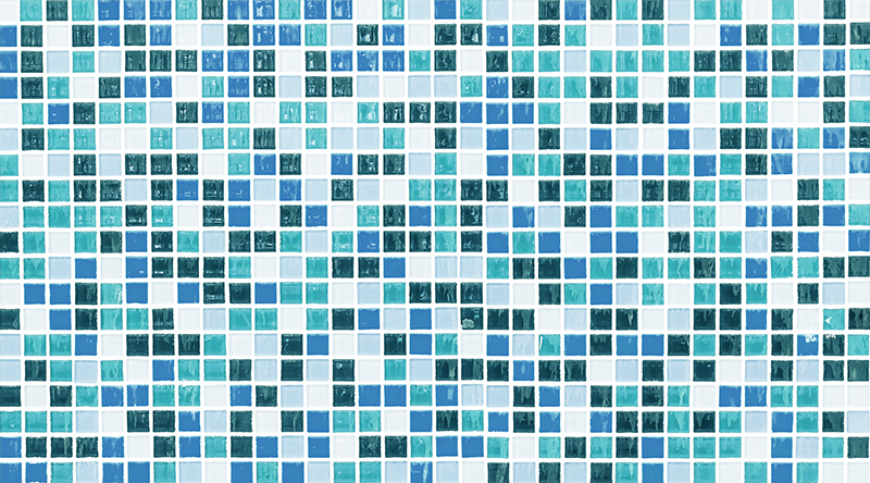 Alfombra vinílica baño mosaico baldosas azules - TenVinilo