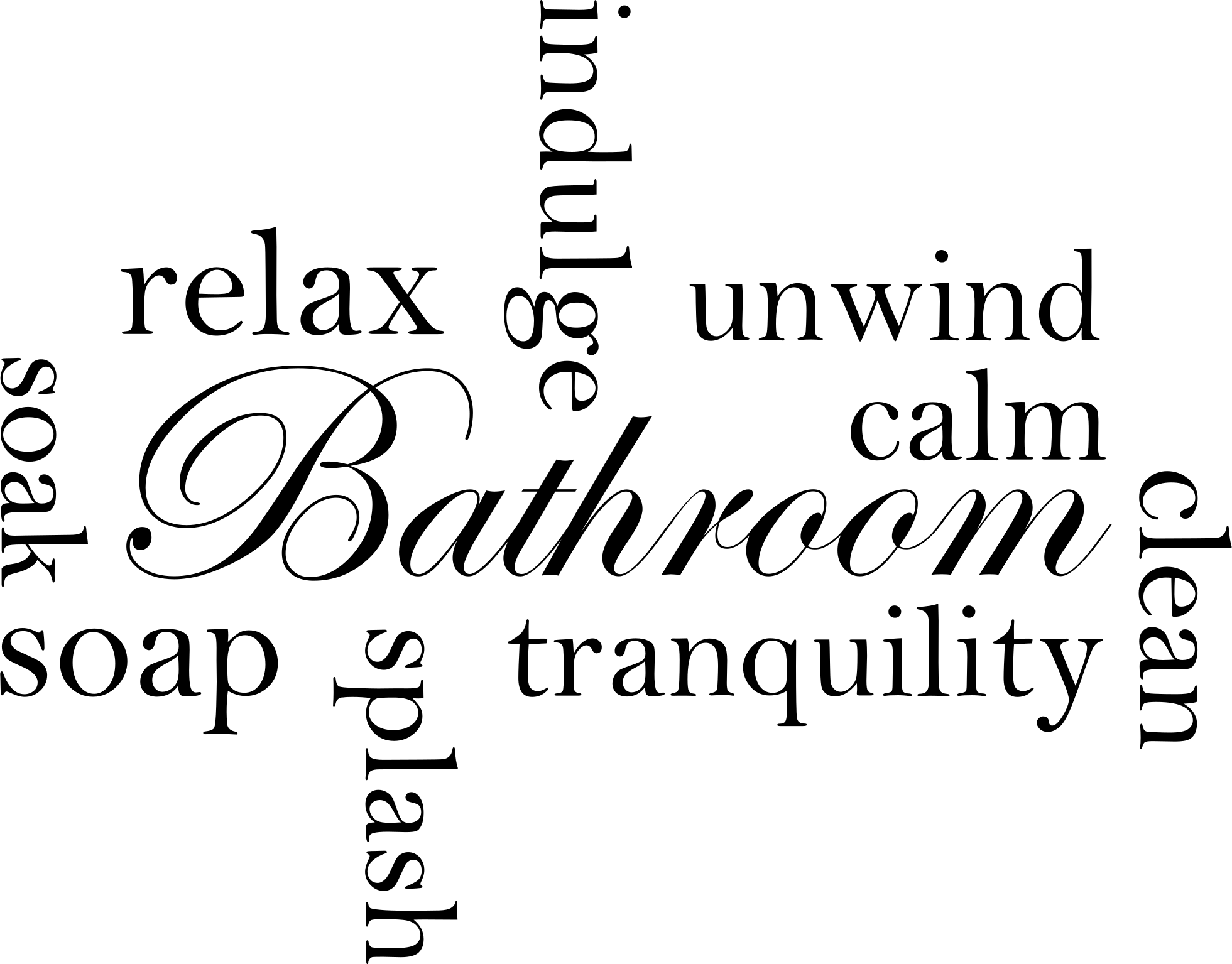 Alfombra vinílica baño palabras relajantes - TenVinilo