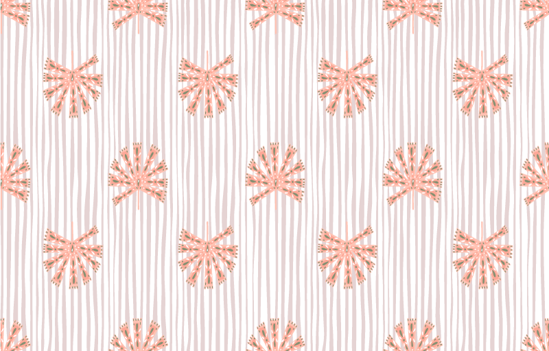 Alfombra vinílica flores geométricas rosa pastel - TenVinilo
