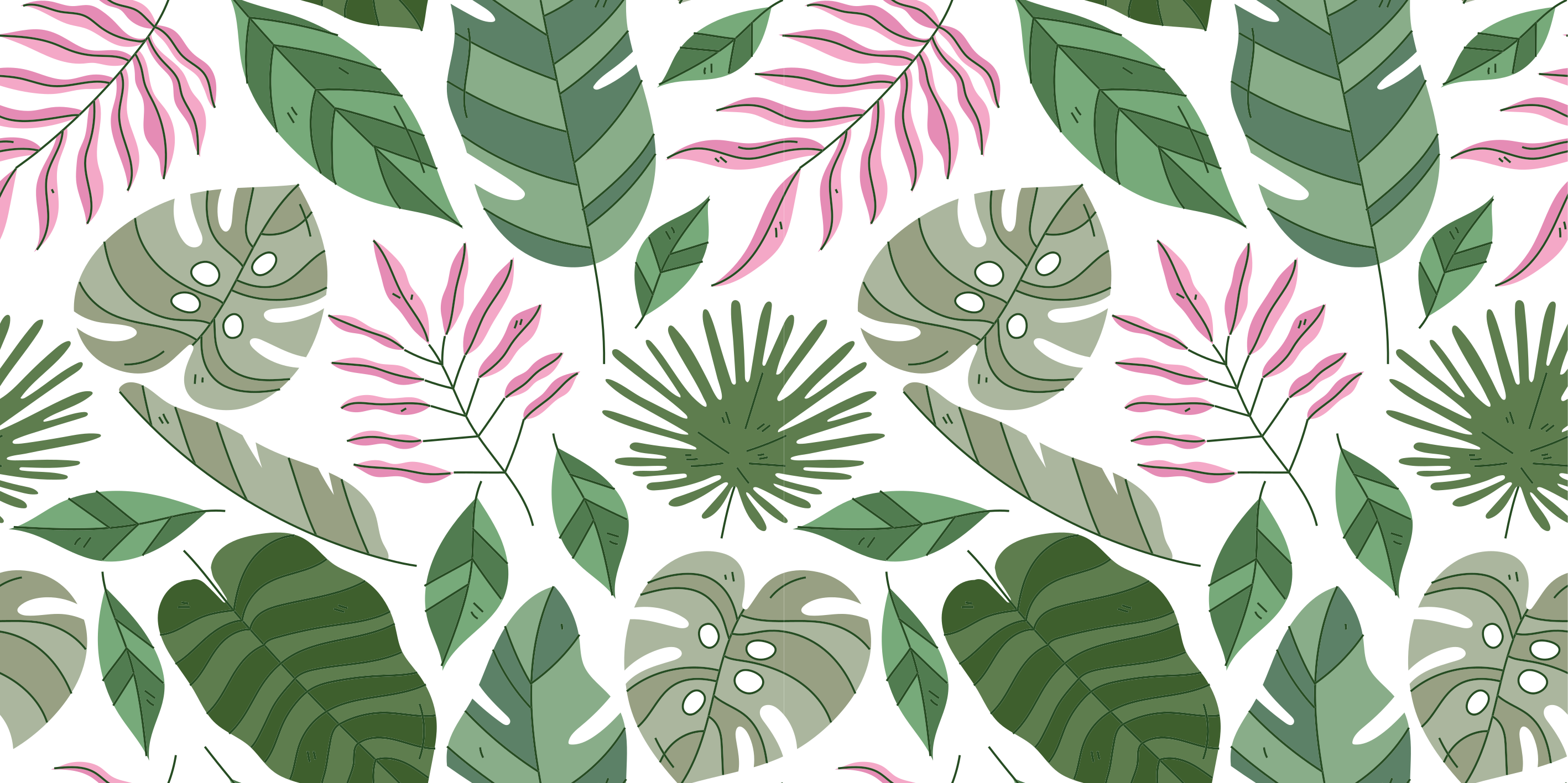 Alfombra vinílica flores jardín tropical minimalista - TenVinilo