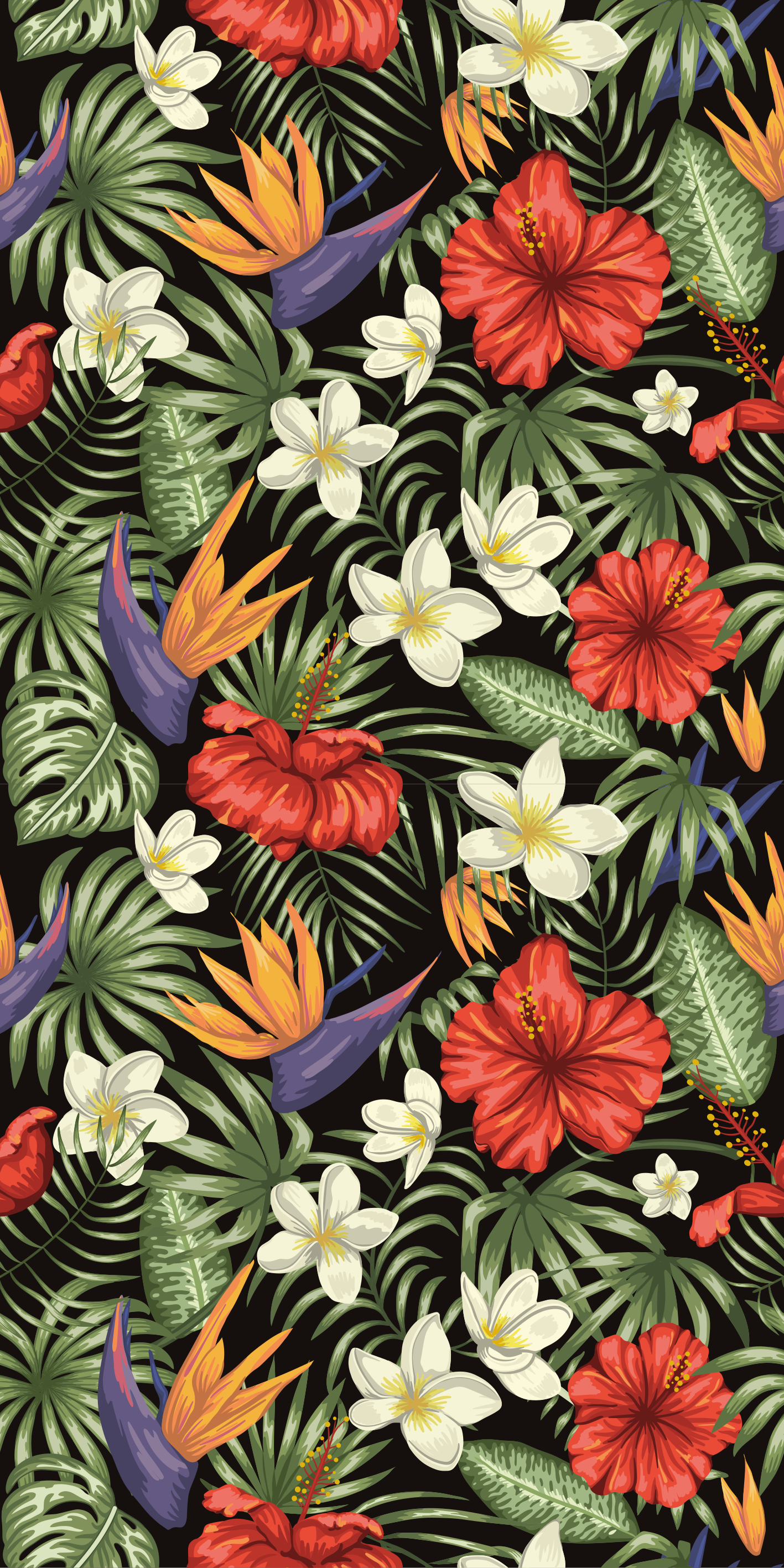 Alfombra vinílica flores diseño selva tropical - TenVinilo