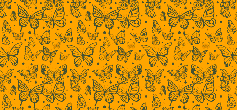 Alfombra vinílica flores fondo de plantas mariposas - TenVinilo