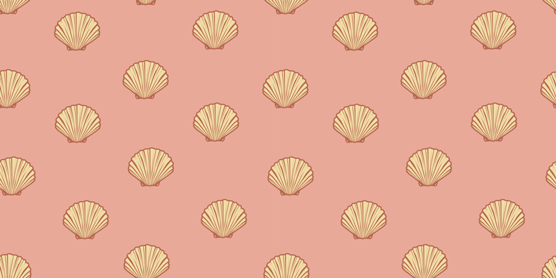 Alfombra vinílica flores decoración con conchas - TenVinilo