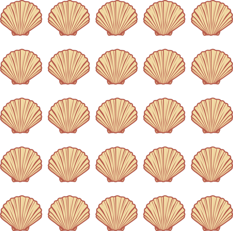 Alfombra vinílica flores diseño de conchas marinas - TenVinilo