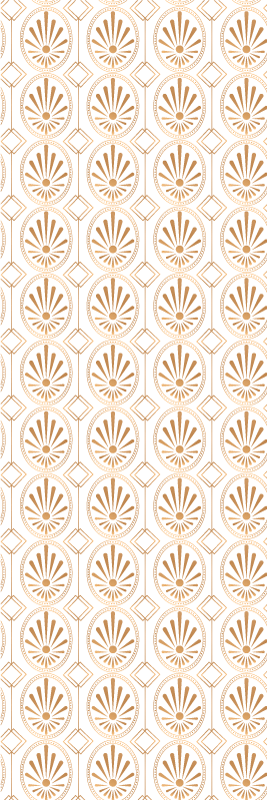 Alfombra vinílica geométrica arte moderno blanco y dorado - TenVinilo