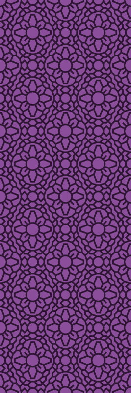 Alfombra vinílica geométrica flores moradas circulares - TenVinilo