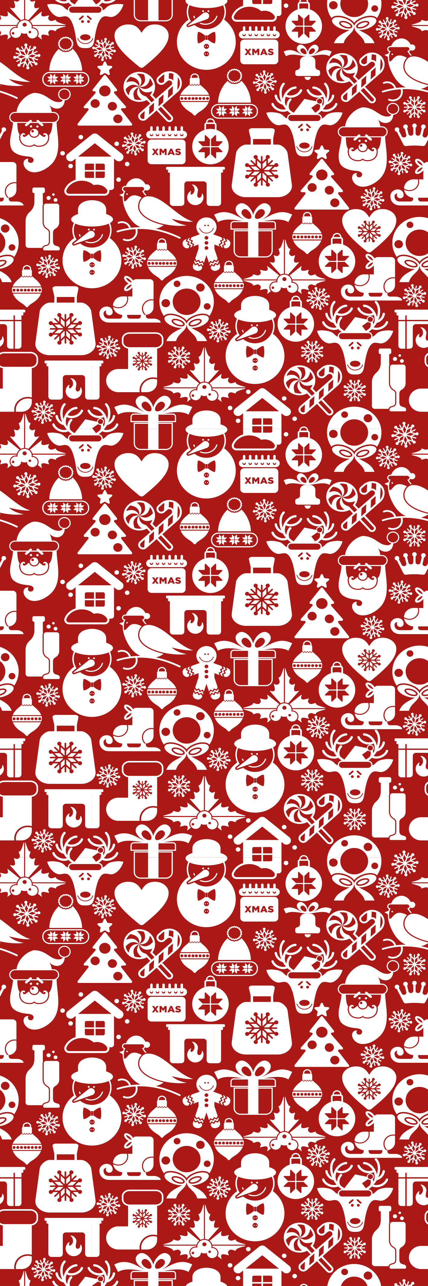 Alfombra vinílica navidad iconos navideños fondo rojo - TenVinilo