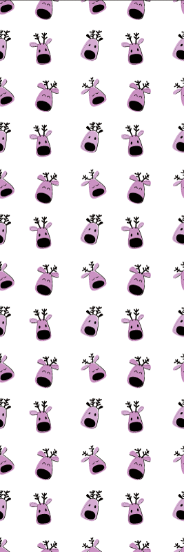 Alfombra vinílica navidad patrón ciervo rosa - TenVinilo