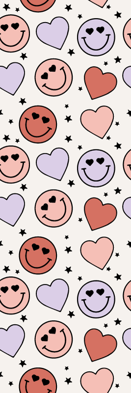 Alfombra vinílica dormitorio amor y caritas sonrientes - TenVinilo