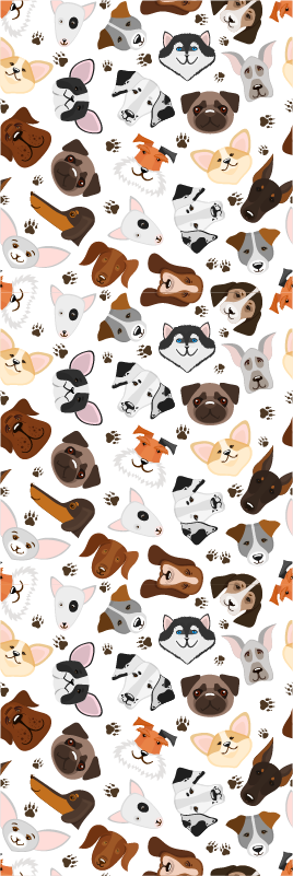 Alfombra vinílica dormitorio cabezas de razas de perros - TenVinilo