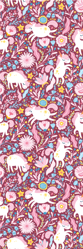 Alfombra vinílica dormitorio diseño de unicornio hermoso - TenVinilo