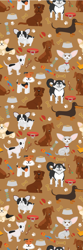 Alfombra vinílica dormitorio con estampado de perritos - TenVinilo