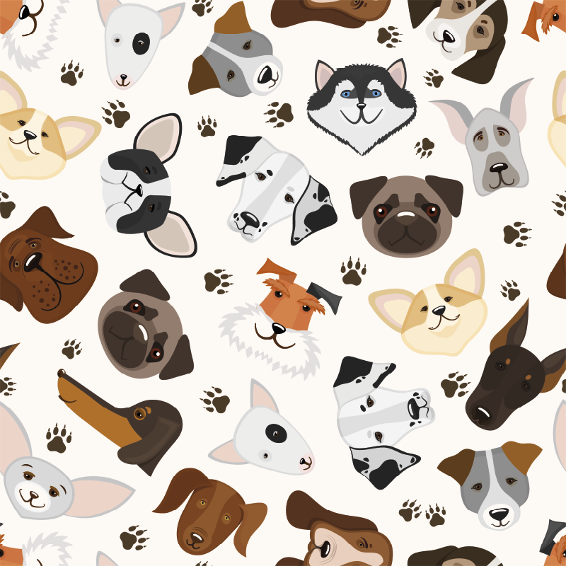 Alfombra vinílica dormitorio diseño de cachorros y perros - TenVinilo