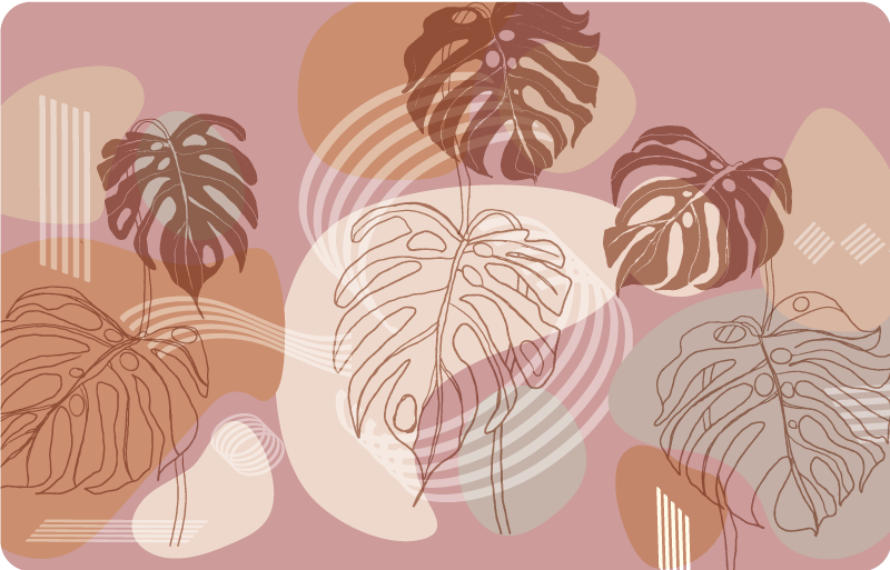 Alfombra vinílica naturaleza dibujo continuo de hojas - TenVinilo