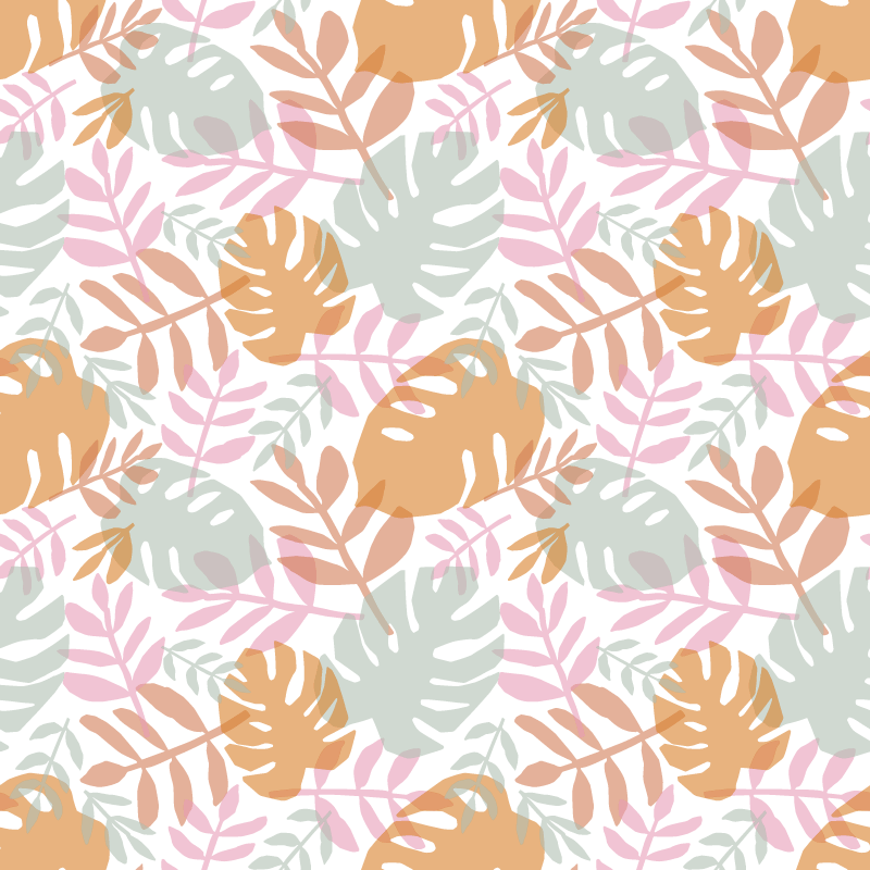 Alfombra vinílica naturaleza motivo de hojas verdes - TenVinilo