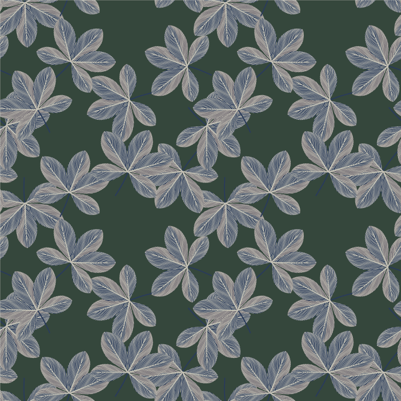 Alfombra vinílica flores diseño hojas oscuras - TenVinilo