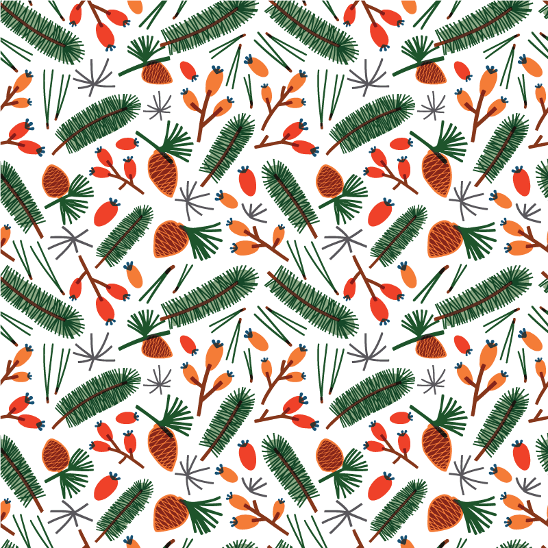 Alfombra vinílica flores patrones de hojas otoñales - TenVinilo