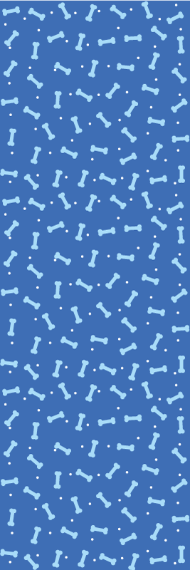 Alfombra vinílica dormitorio fondo azul huesos - TenVinilo