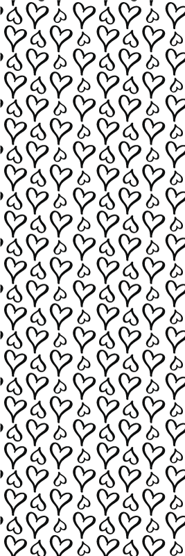 Alfombra vinílica dormitorio íconos de corazones negros - TenVinilo