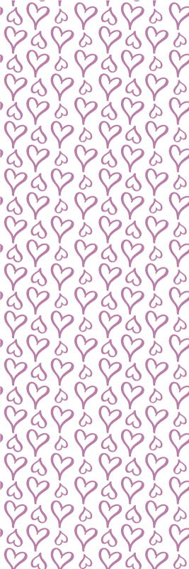 Alfombra vinílica dormitorio íconos de corazón rosa - TenVinilo