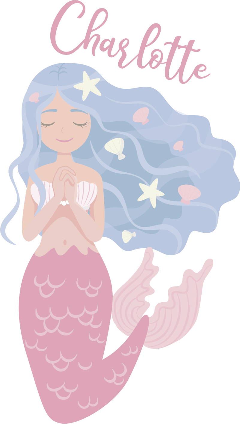 Alfombra vinílica infantil sirena de colores - TenVinilo