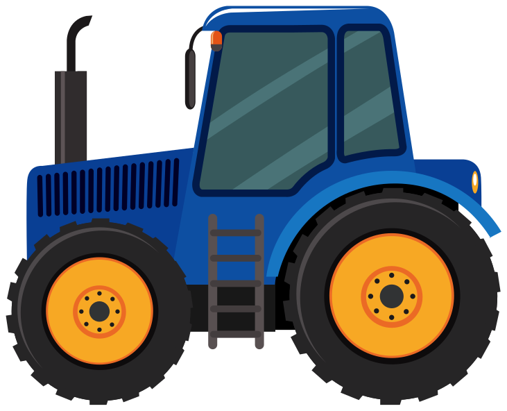 Alfombra vinílica infantil tractor azul - TenVinilo