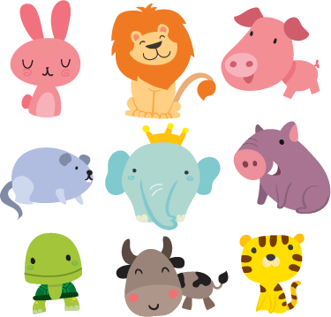 Alfombra vinílica infantil sticker de animales - TenVinilo