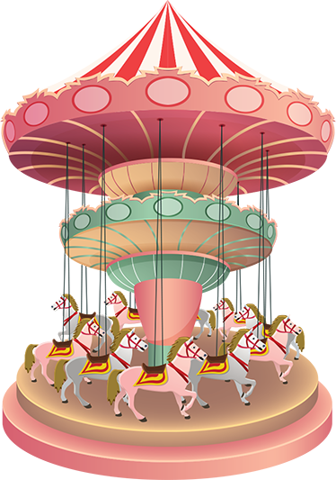 Alfombra vinílica infantil carrusel de feria - TenVinilo