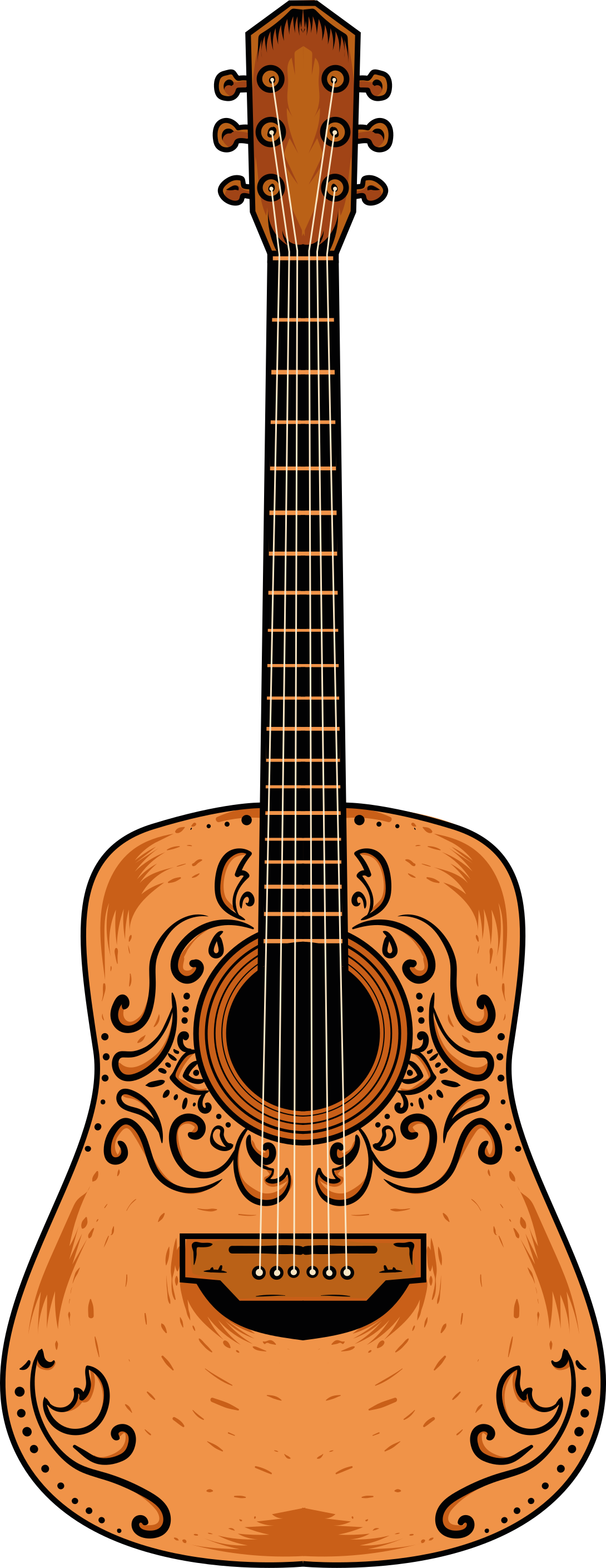 Alfombra vinílica dormitorio guitarra naranja - TenVinilo