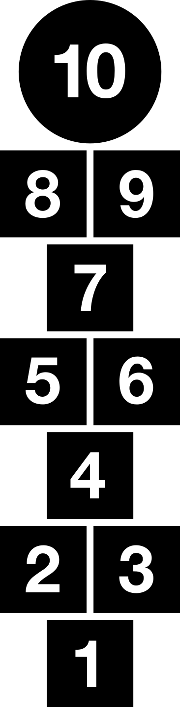 Alfombra vinílica juegos cuadrados de la rayuela - TenVinilo