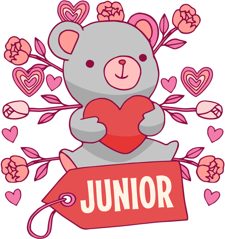 Alfombra vinílica infantil oso corazón y nombre - TenVinilo