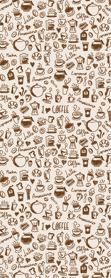 Alfombra de vinilo para cocina dibujos de café - TenVinilo