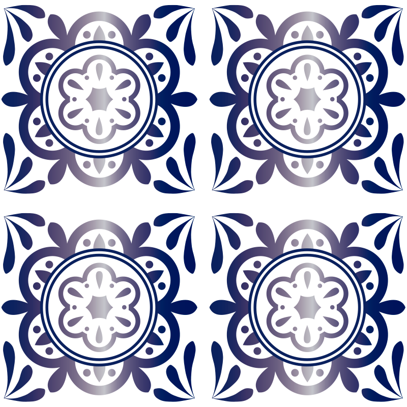 Alfombra de vinilo para cocina azulejo español azul - TenVinilo