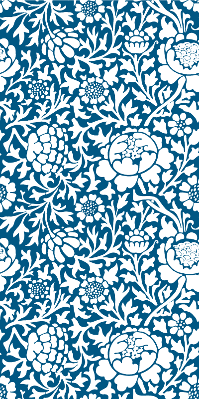 Alfombra de vinilo para cocina flora azul marino - TenVinilo