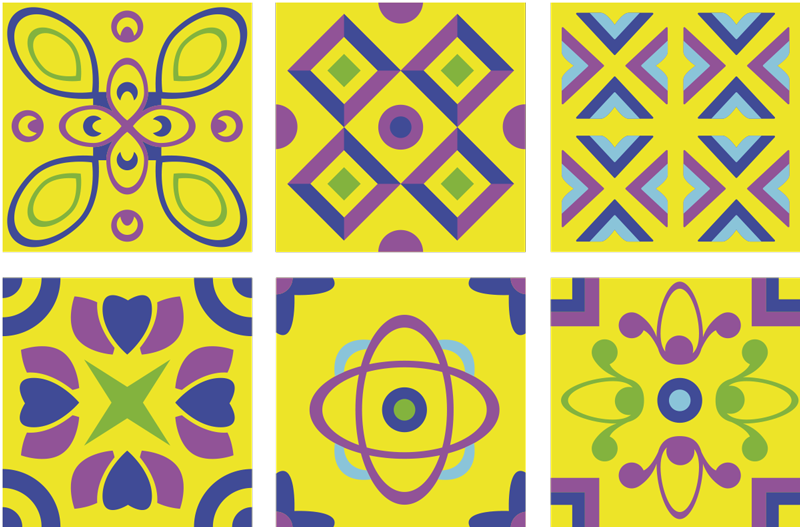 Alfombra de vinilo para cocina simetrías psicodélicas - TenVinilo