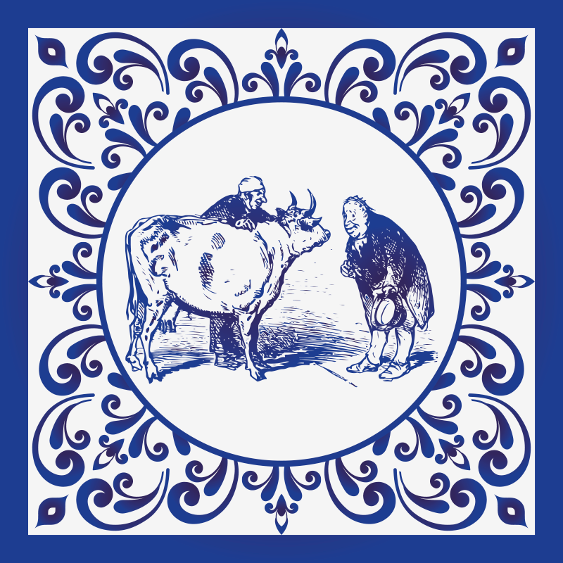 Alfombra de vinilo para cocina hombres y vaca - TenVinilo
