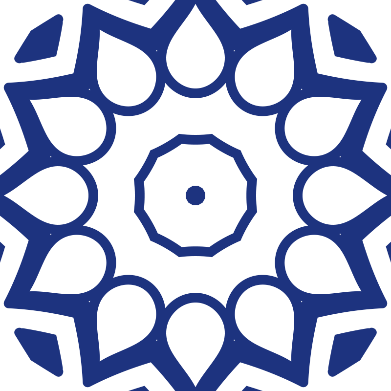 Alfombra de vinilo para cocina flores mandala azul delft - TenVinilo