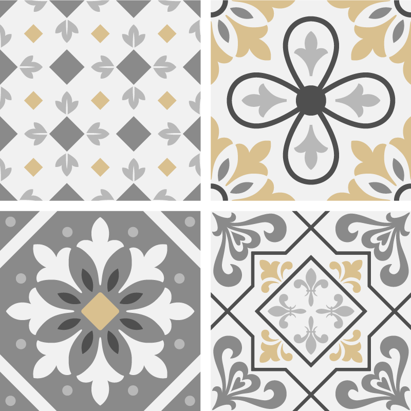 Alfombra de vinilo para cocina azulejos de cemento - TenVinilo