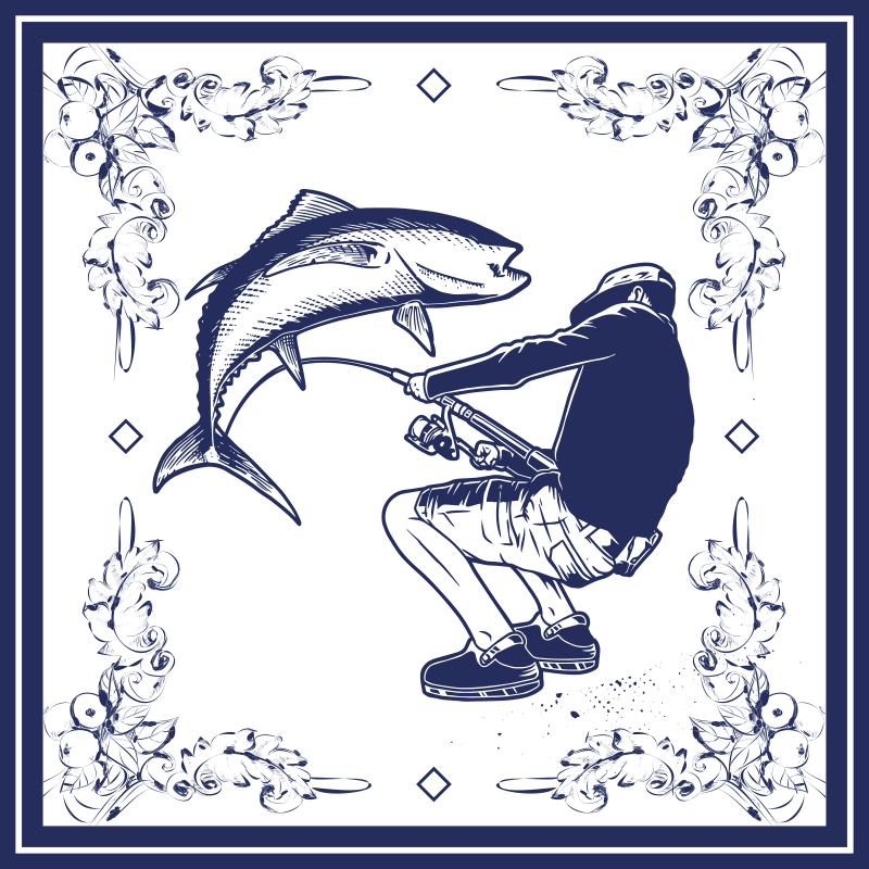 Alfombra de vinilo para cocina pescador - TenVinilo