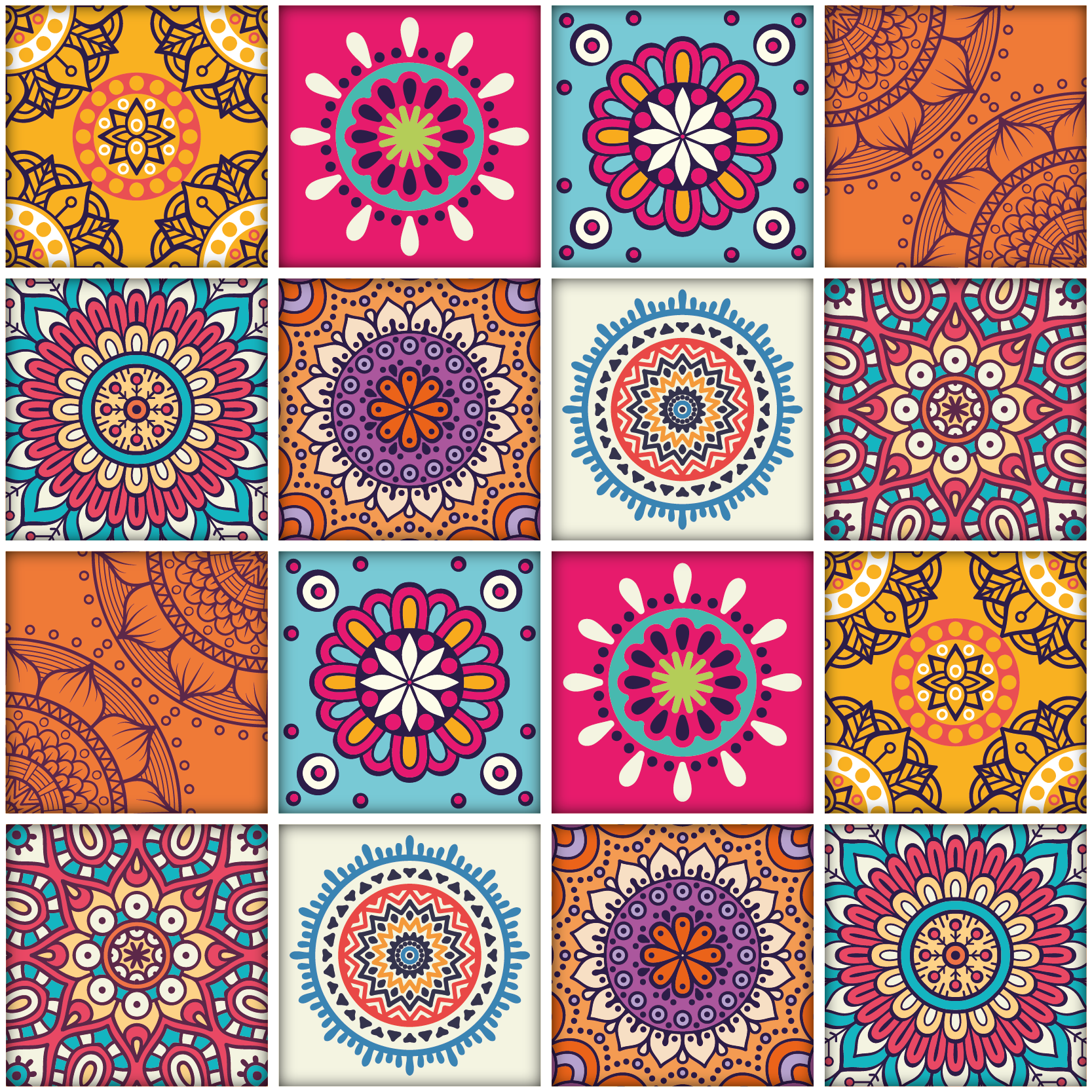 Alfombra de vinilo para cocina azulejos mandala - TenVinilo