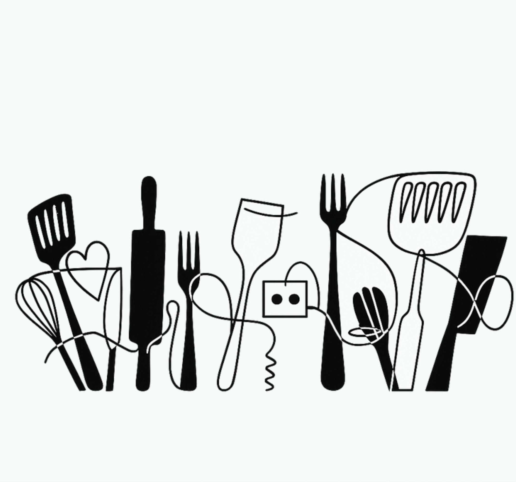 Alfombra de vinilo para cocina utensilios de cocina - TenVinilo
