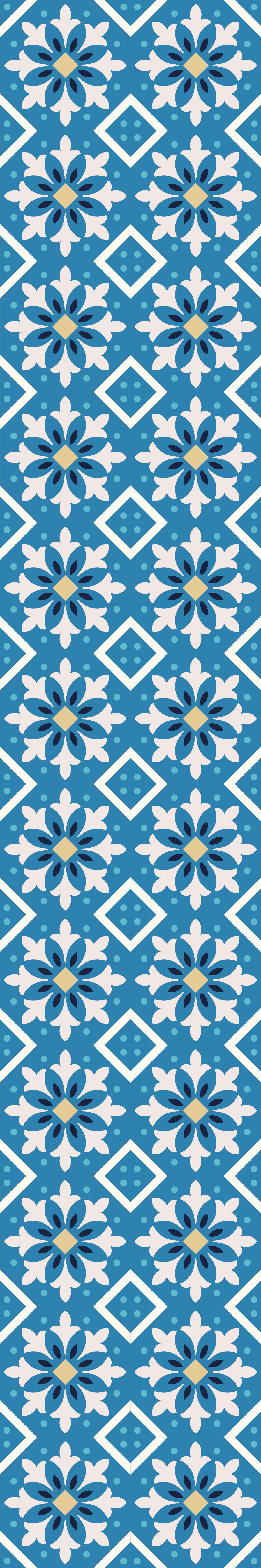Alfombra de vinilo para cocina azulejo portugués azul bebé - TenVinilo