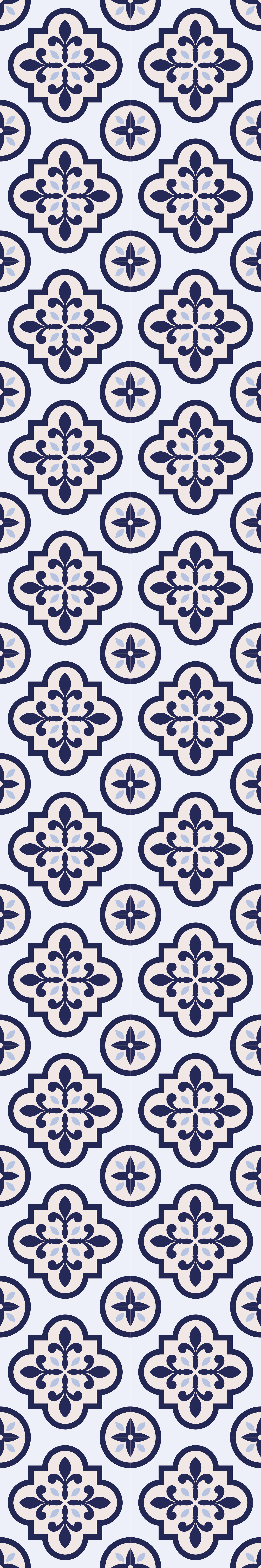 Alfombra de vinilo para cocina azulejo portugués azul - TenVinilo