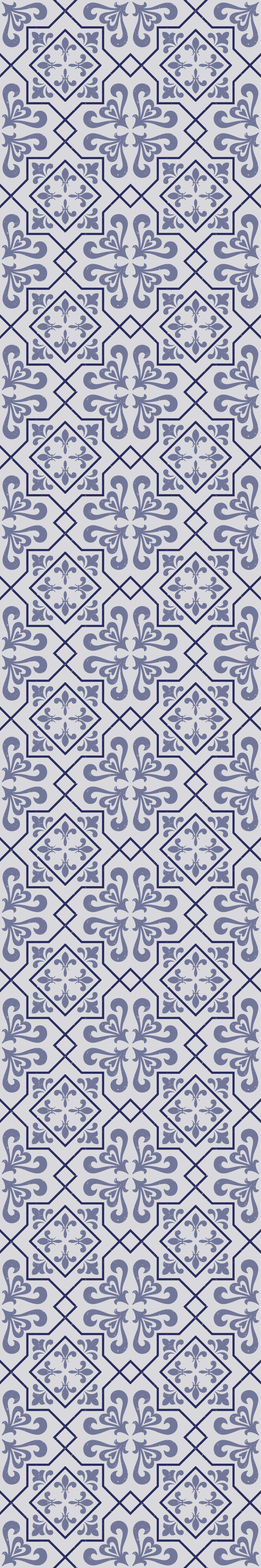 Alfombra de vinilo para cocina azulejo octogonal azul - TenVinilo