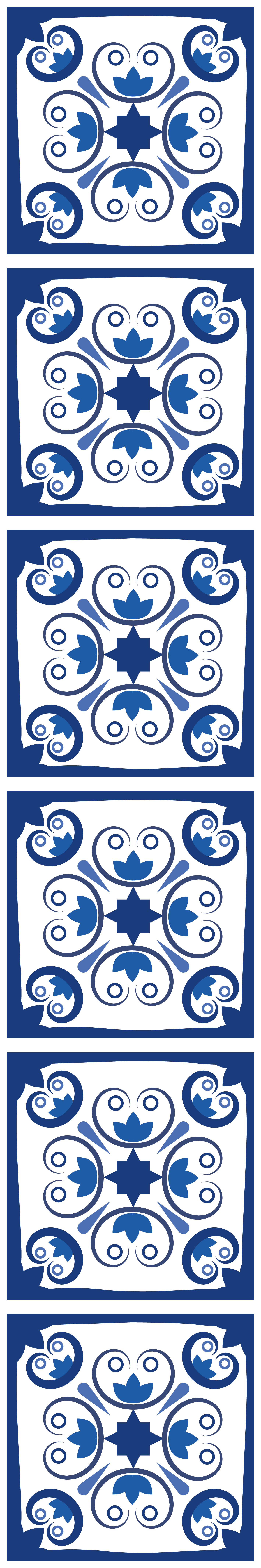Alfombra de vinilo para cocina azulejo portugués azul - TenVinilo