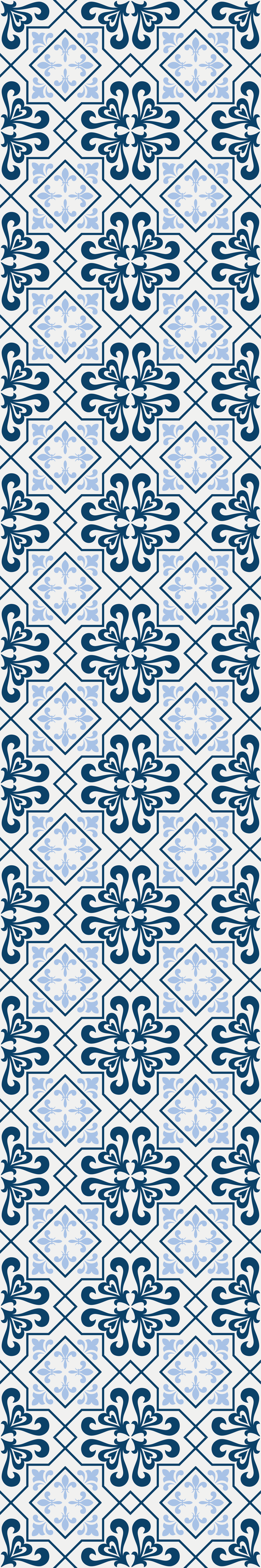 Alfombra de vinilo para cocina azulejo portugués azul - TenVinilo