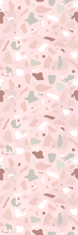 Alfombra de vinilo para cocina en tonos rosa terrazzo - TenVinilo