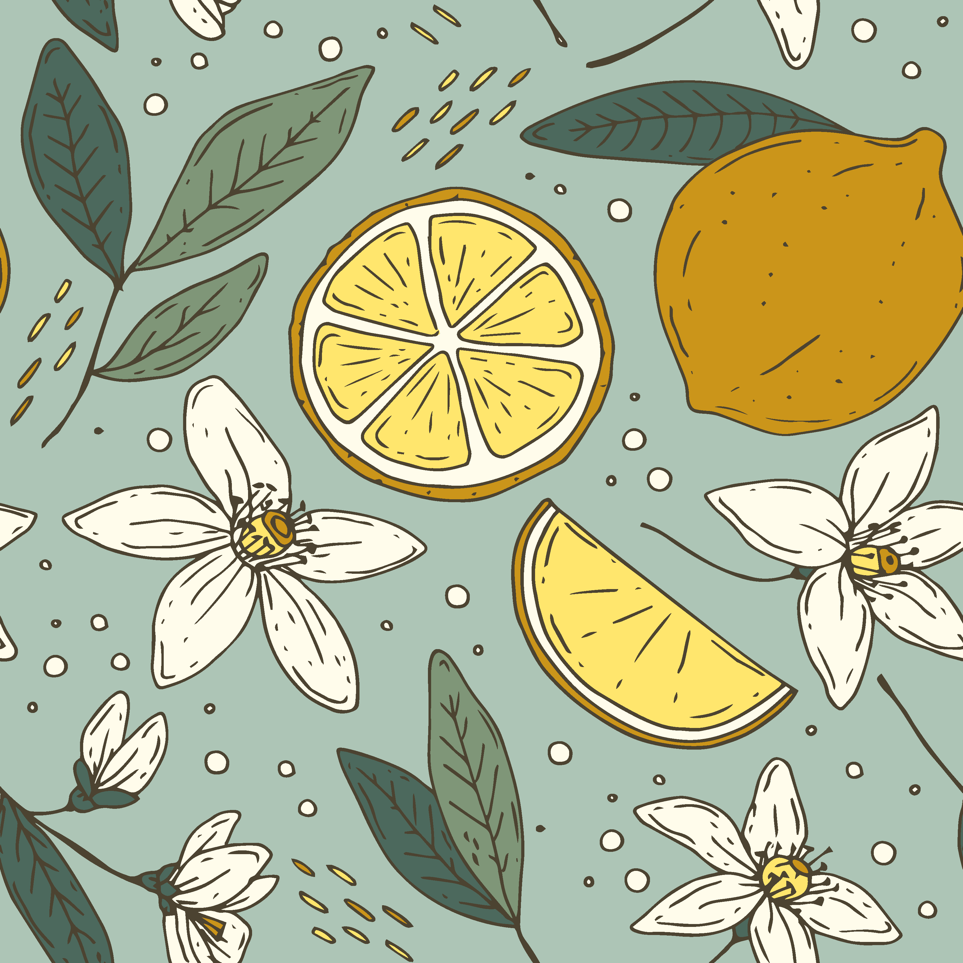 Alfombra de vinilo para cocina patrón de limones coloridos - TenVinilo